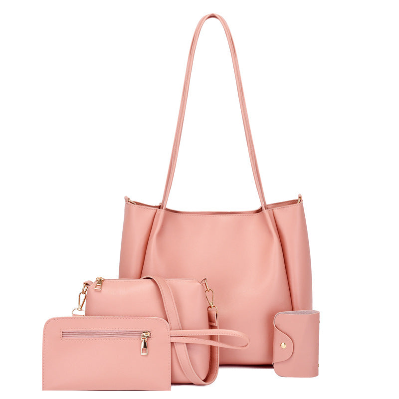 Wholesale PU Simple Four Piece Set Mother Bag